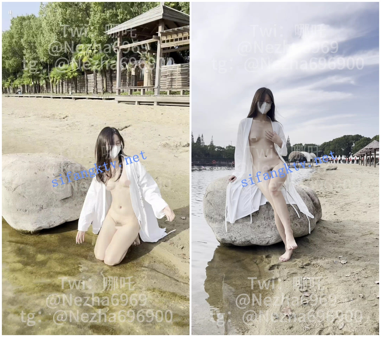 【精品露出】小哪吒SVIP福利，海滩春游超长露出