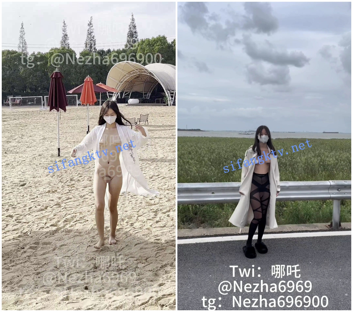 【精品露出】小哪吒SVIP福利，海滩春游超长露出