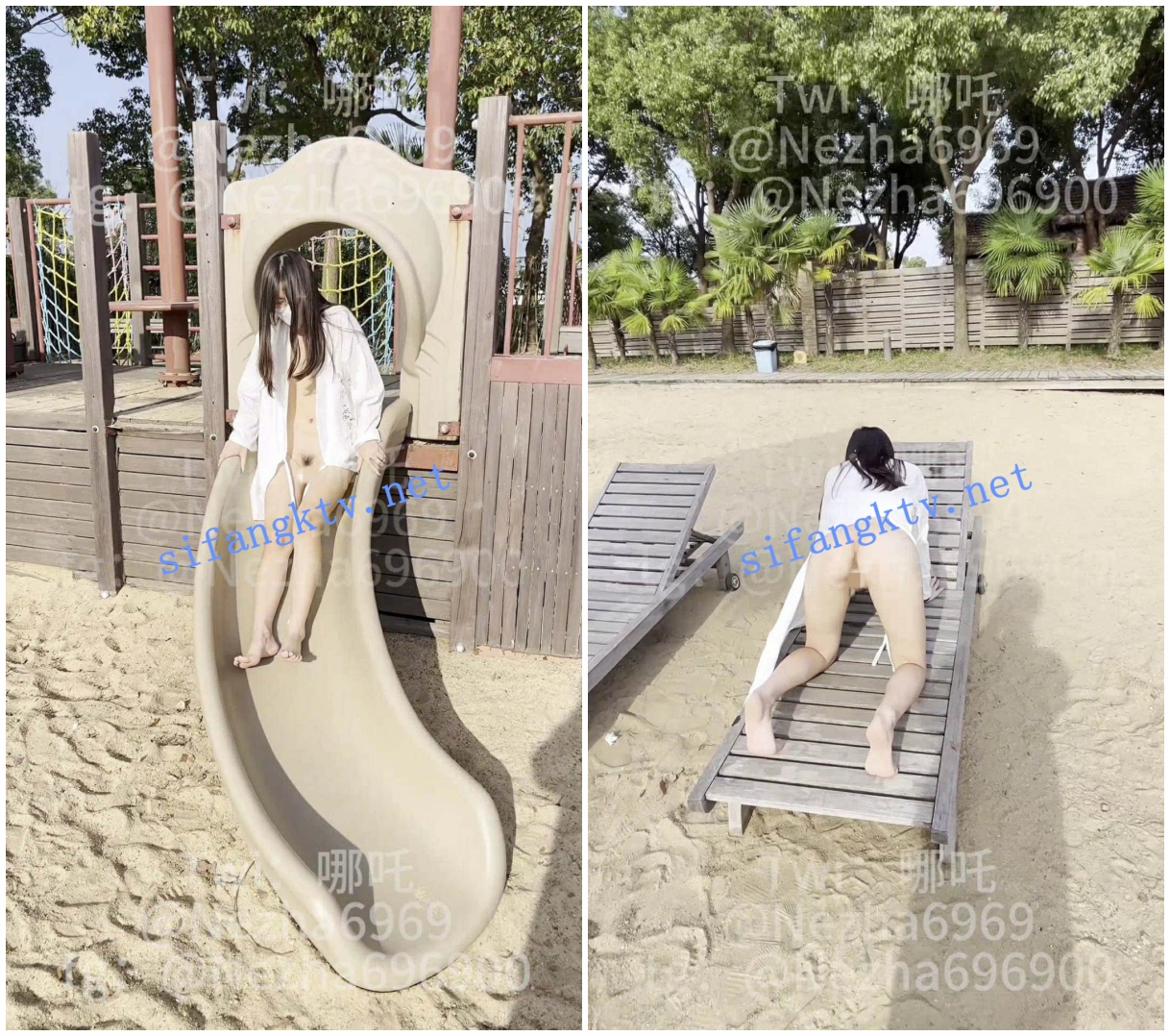 【精品露出】小哪吒SVIP福利，海滩春游超长露出