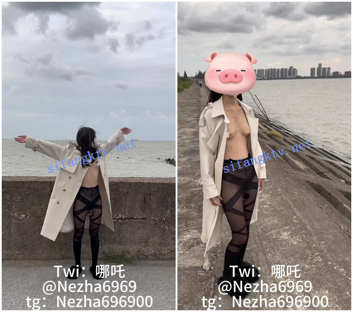 【精品露出】小哪吒SVIP福利，海滩春游超长露出