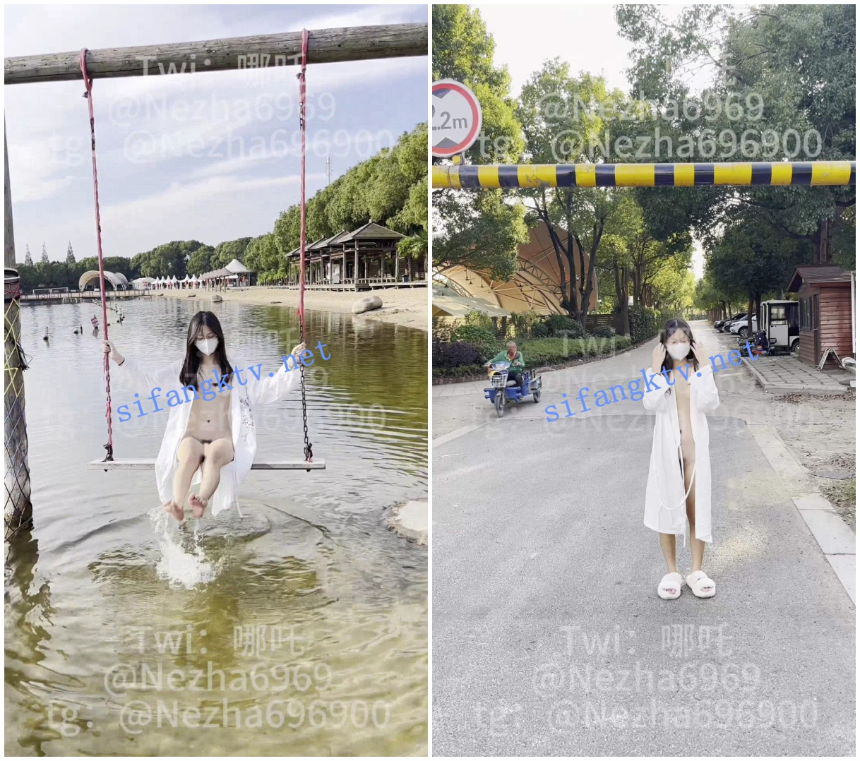 【精品露出】小哪吒SVIP福利，海滩春游超长露出