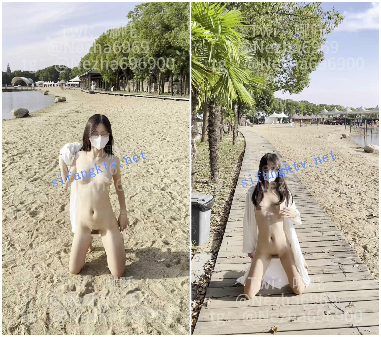 【精品露出】小哪吒SVIP福利，海滩春游超长露出