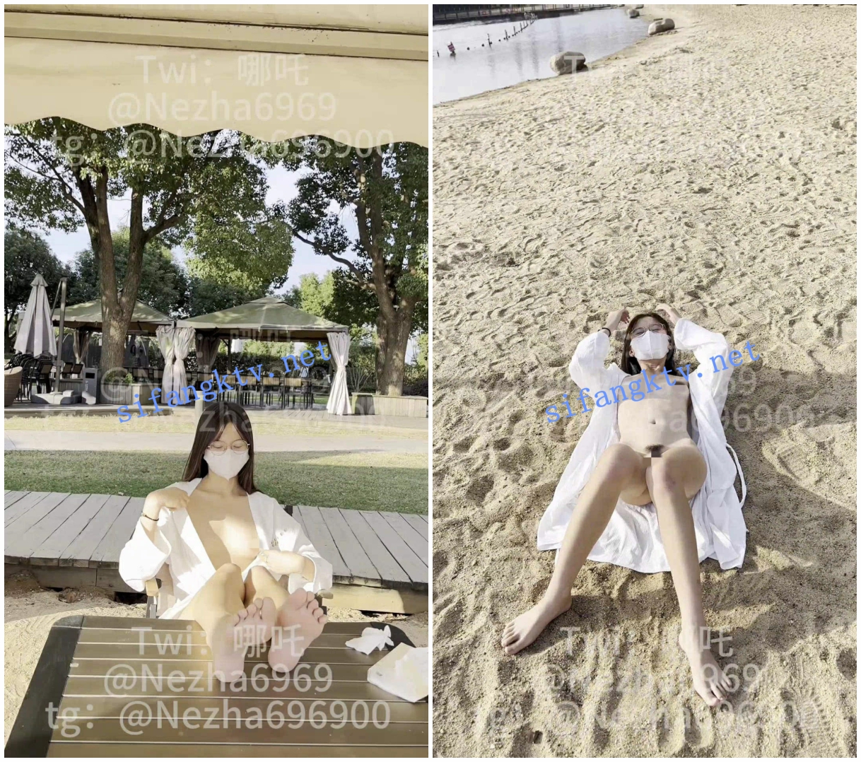 【精品露出】小哪吒SVIP福利，海滩春游超长露出