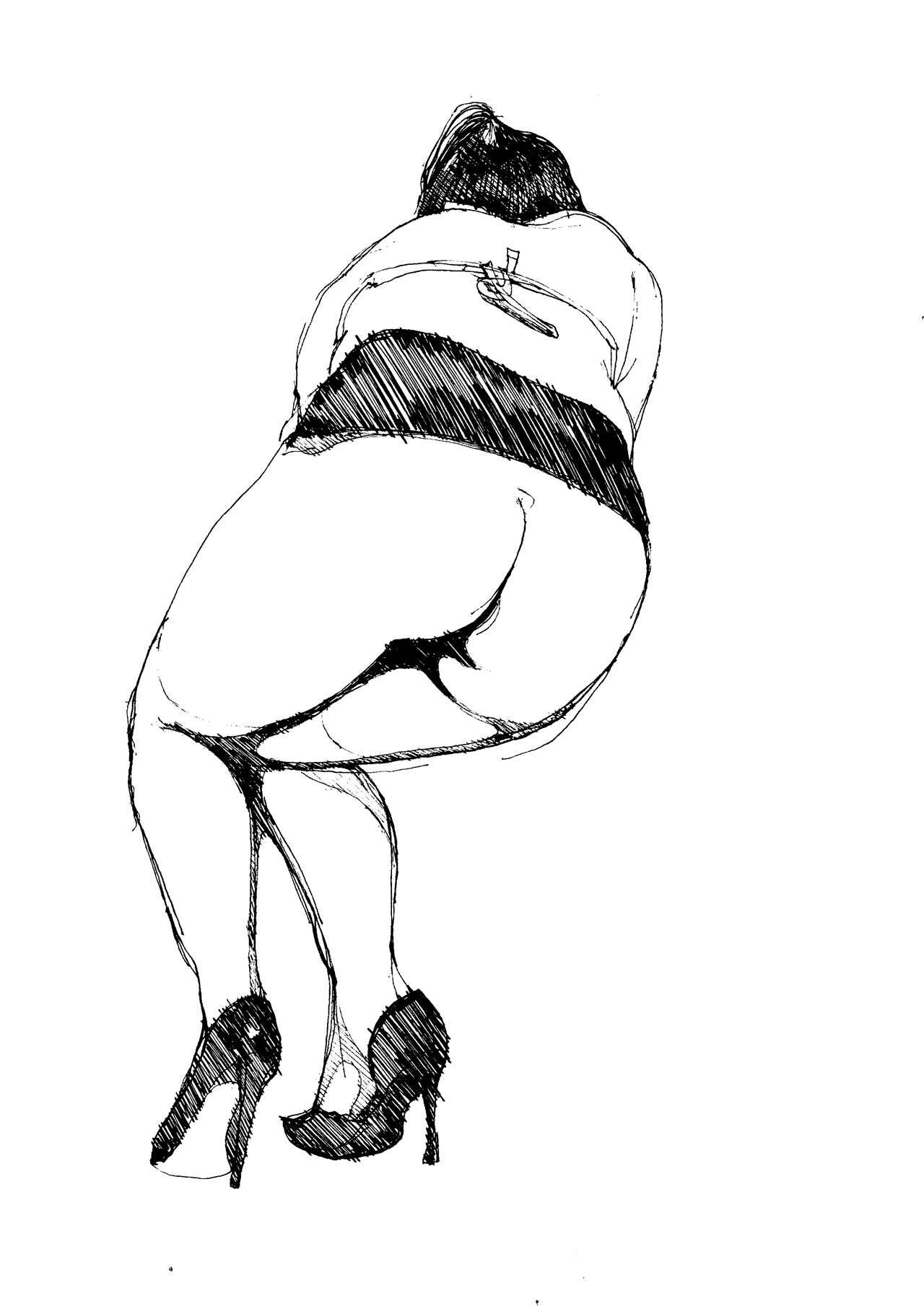 波卡圆点黑丝加红底高跟鞋，骚货的淫水今夜格外多