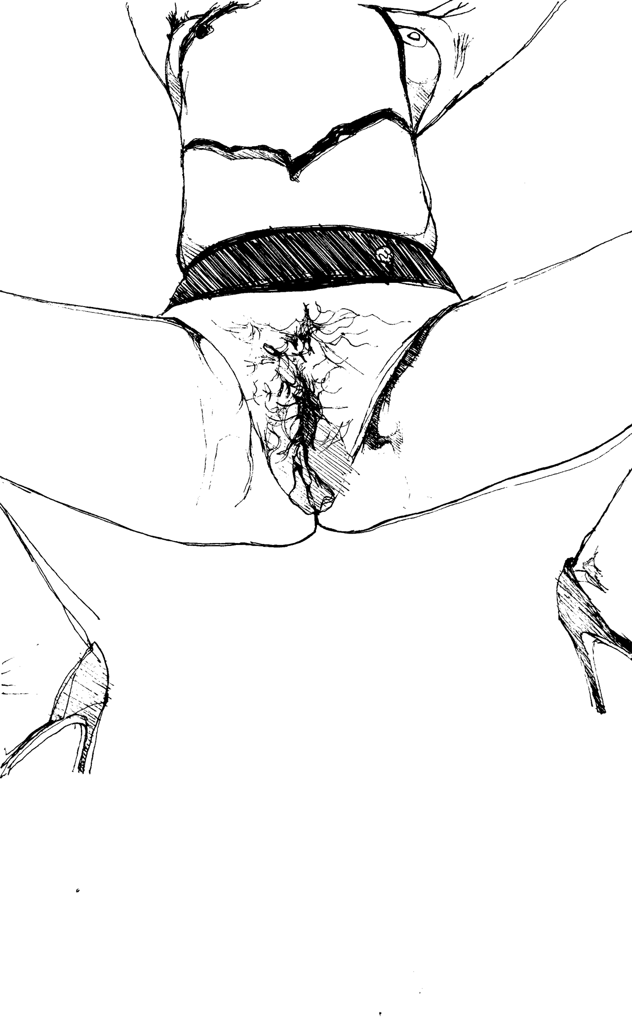 波卡圆点黑丝加红底高跟鞋，骚货的淫水今夜格外多