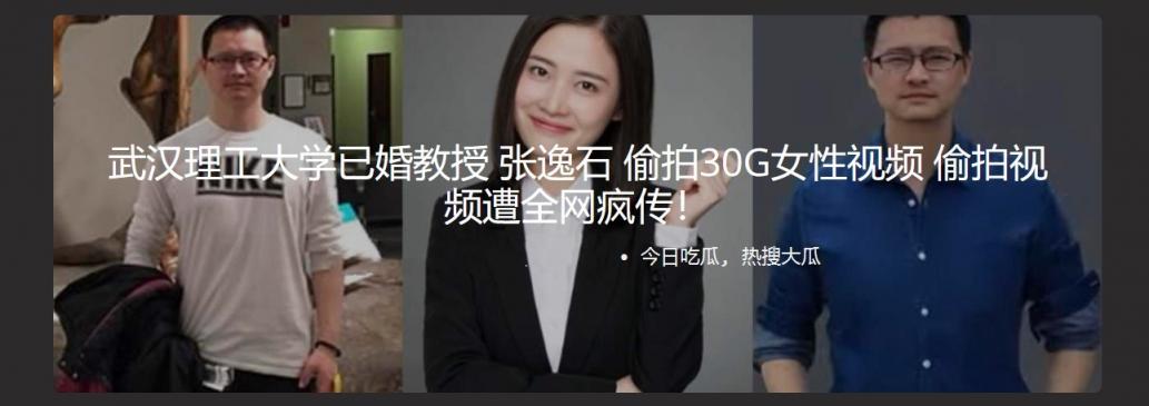武汉理工大学已婚教授 张逸石 偷拍30G女性视频 偷拍视频遭全网疯传!