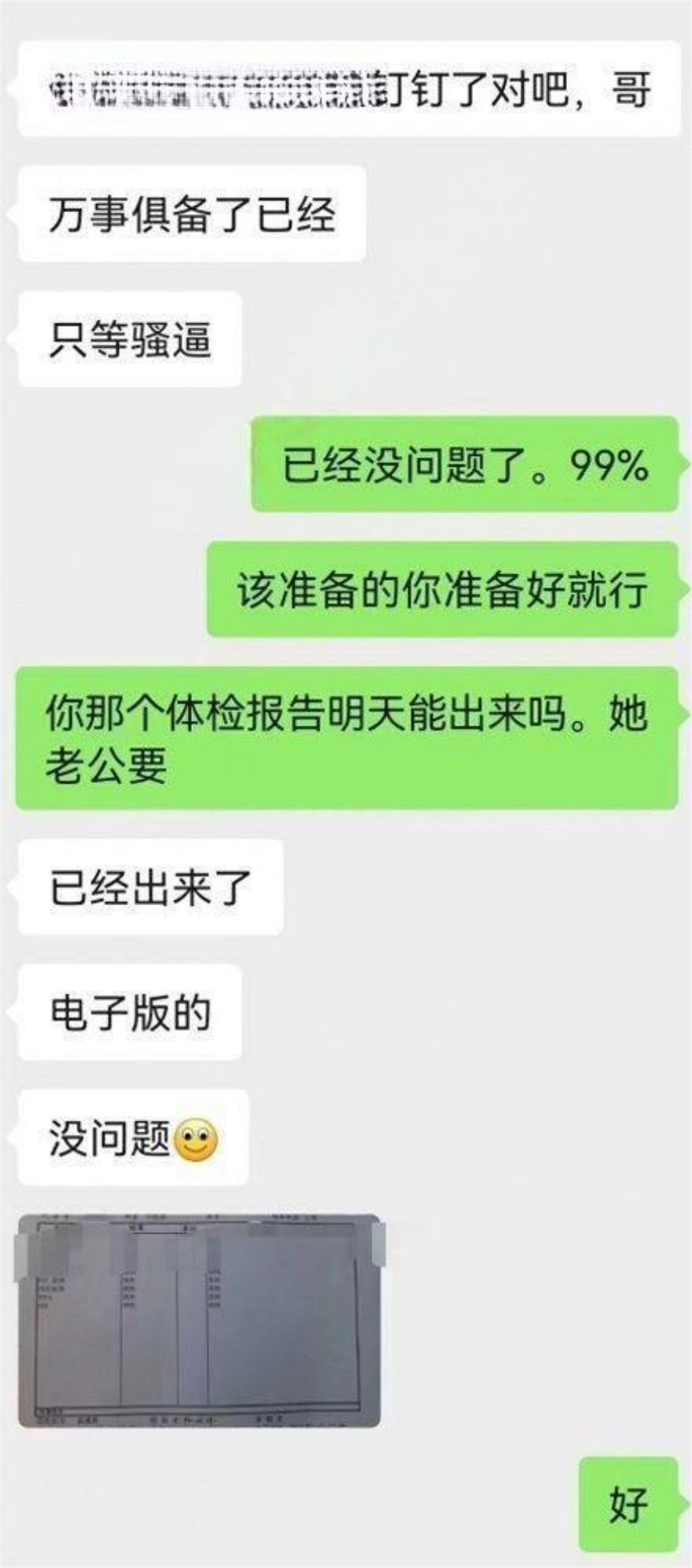 记录的是第一次三P前 两个要跟她大战三百回合的男主角的聊天记录