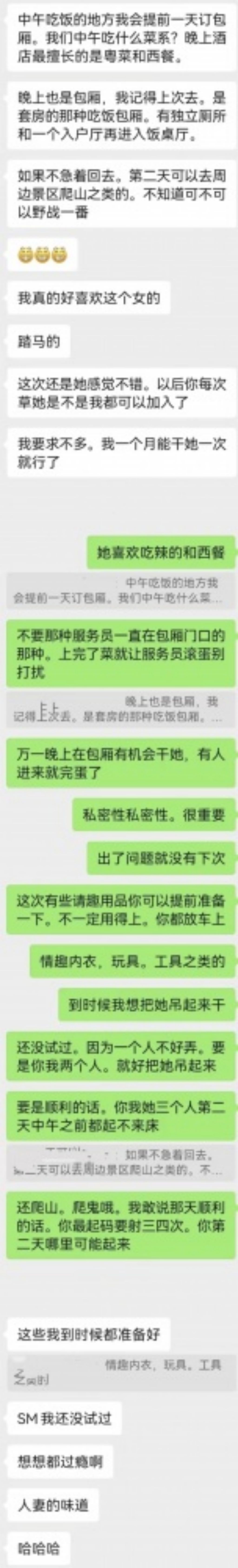 记录的是第一次三P前 两个要跟她大战三百回合的男主角的聊天记录