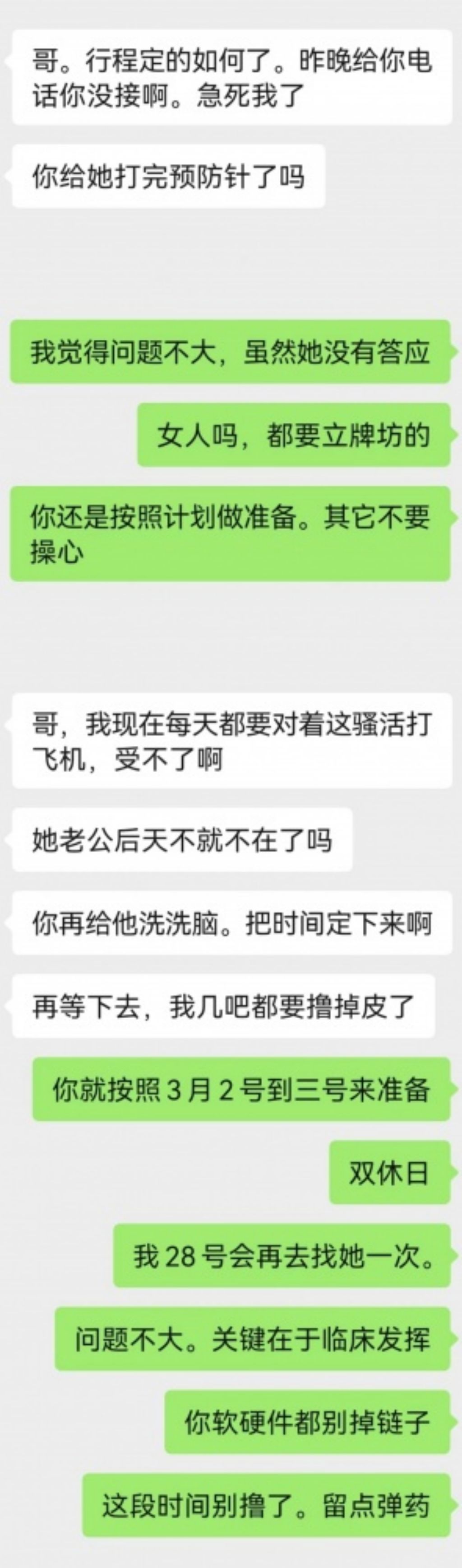 记录的是第一次三P前 两个要跟她大战三百回合的男主角的聊天记录