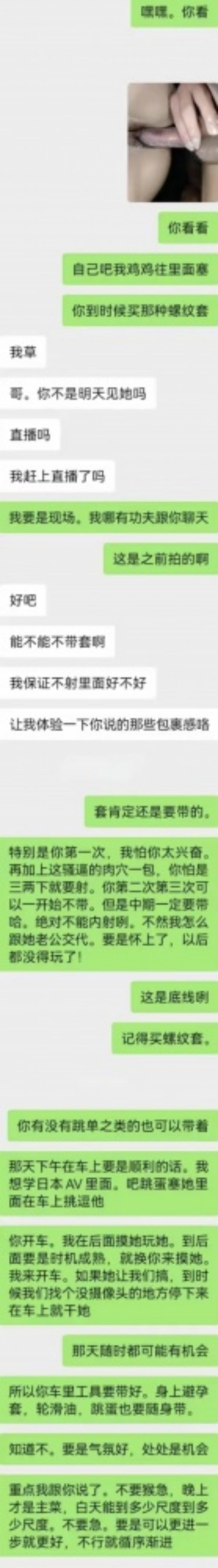 记录的是第一次三P前 两个要跟她大战三百回合的男主角的聊天记录