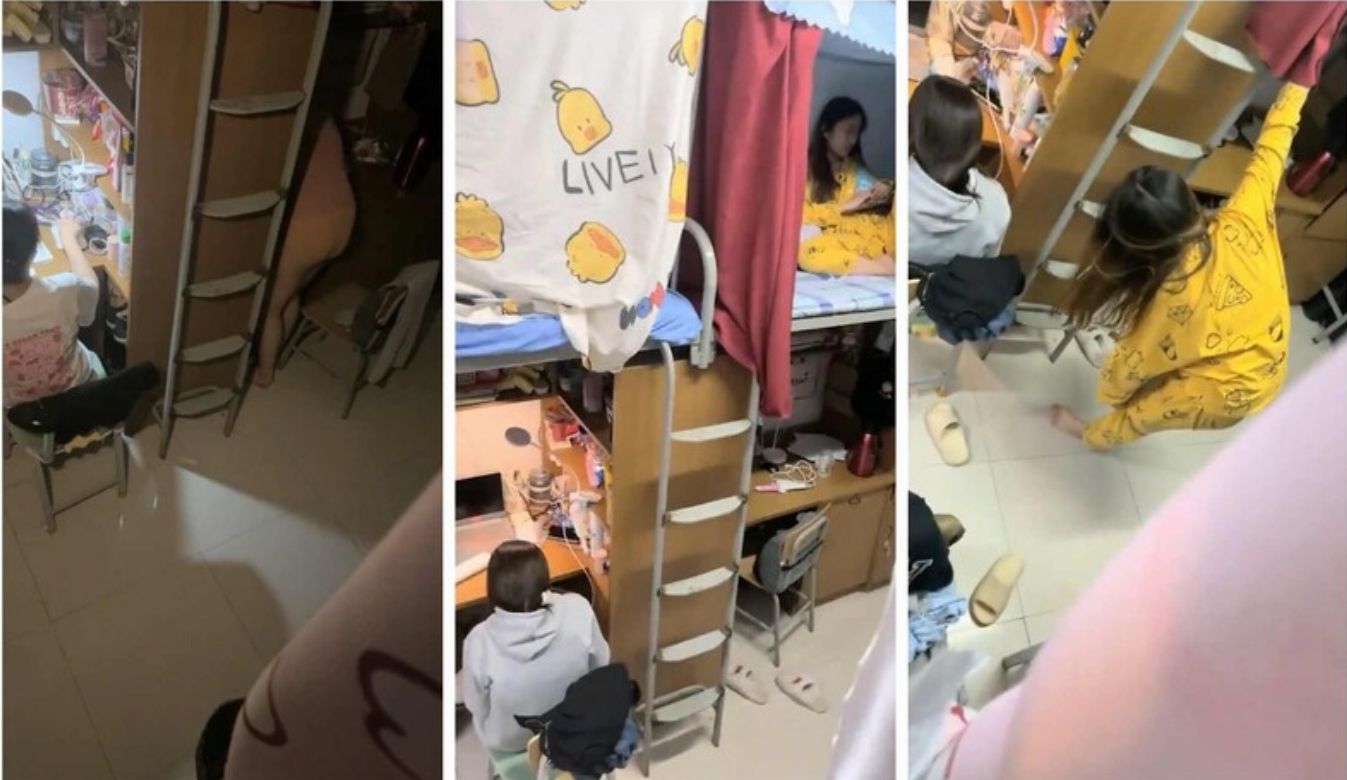 大学女生宿舍甜美邻家小妹沉浸式一边和舍友聊天一边偷拍她们的春光 极品粉嫩逼