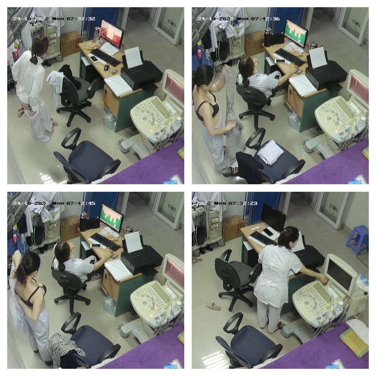 稀有黑客破解医院摄像头偷拍妇科B超阴道检查少妇 笑着进去被超长设备插入捂着逼瘸着走出来