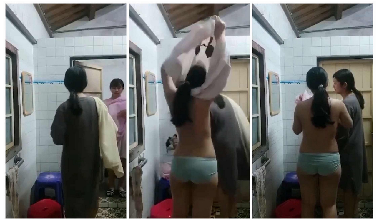 浴室暗藏摄像头偷拍表姐表妹一起洗澡,妹妹说姐姐你下面长了好多毛毛,姐姐说你再乱看我打你