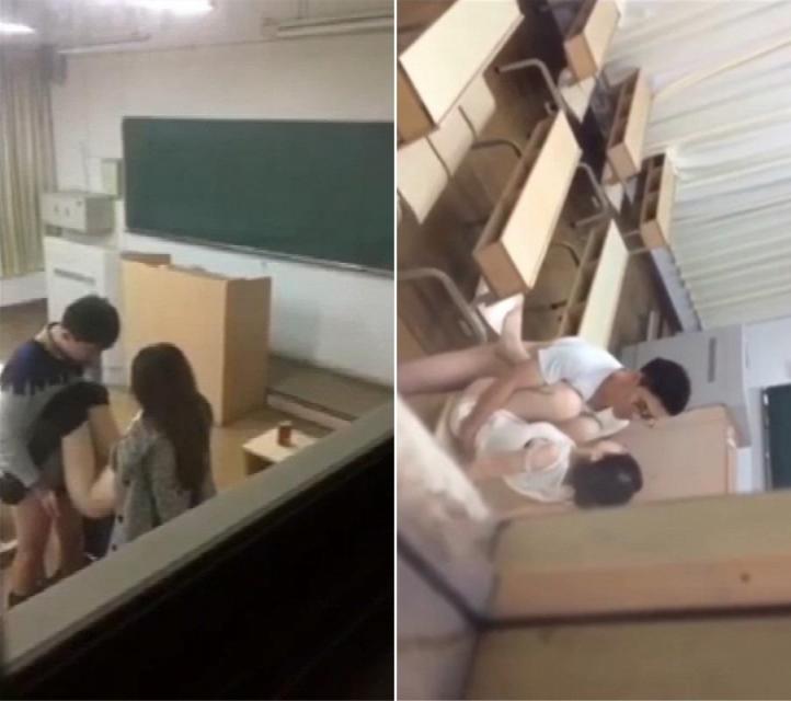 教室里的小浪漫  饥渴学生小情侣在教室直接啪啪  口交全集整理