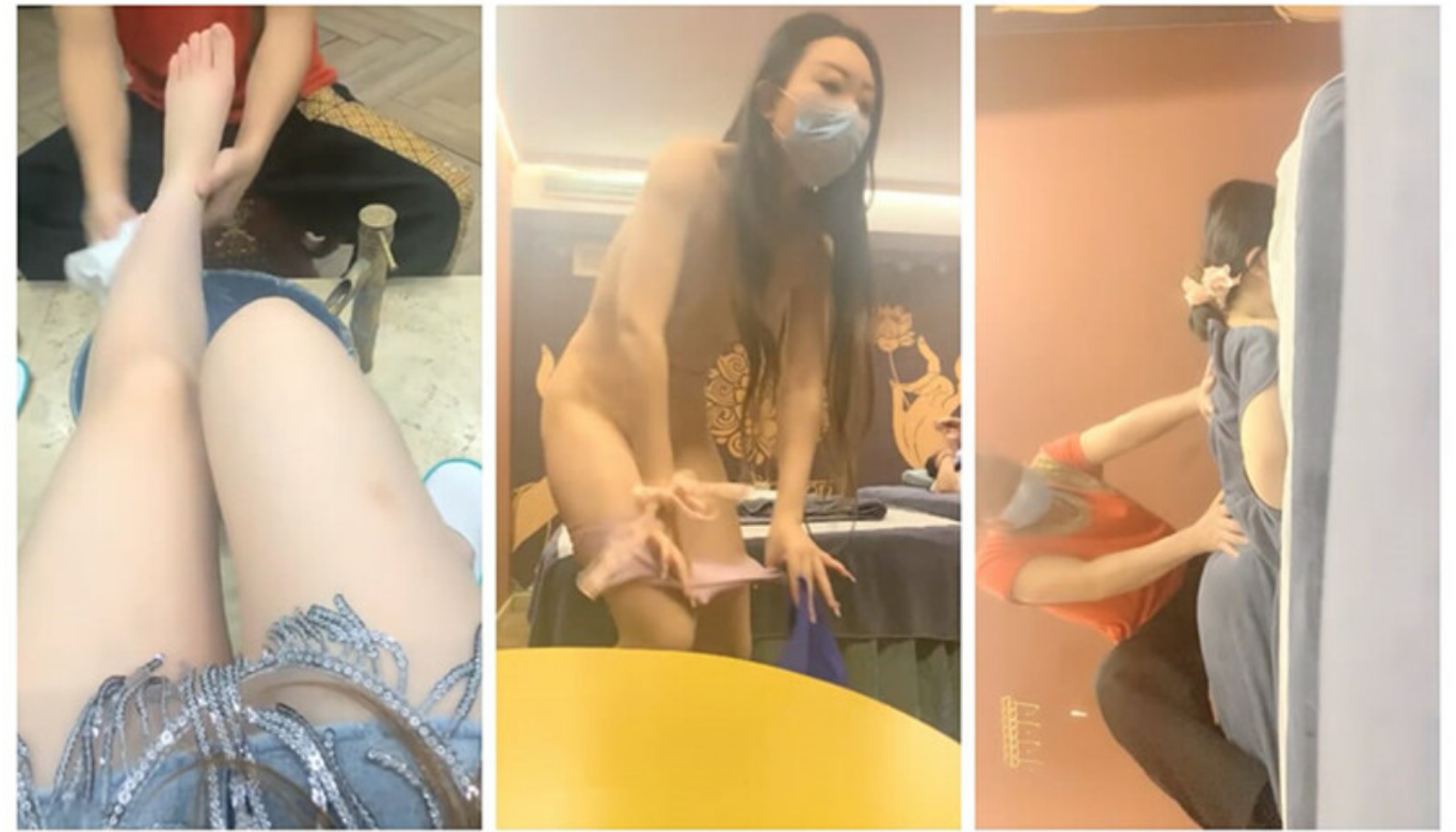 真实SPA按摩店偷拍❤️男技师给闺蜜做大保健全身推油私处按摩