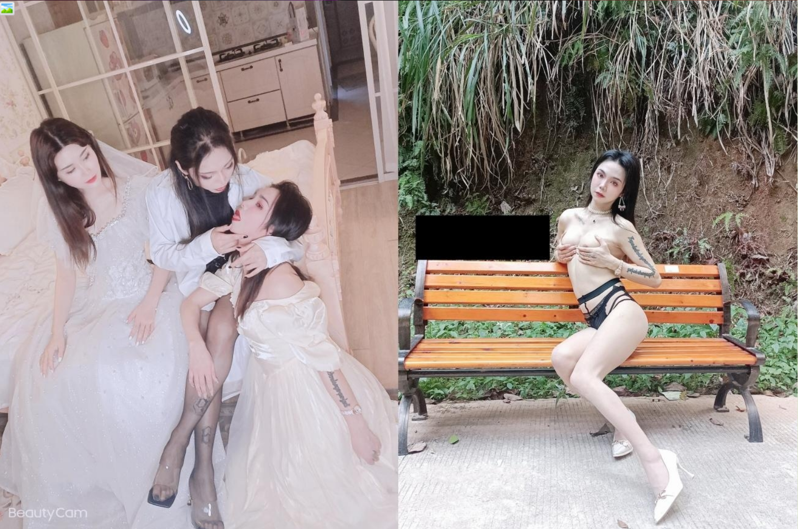 极品身材颜值巅峰！长沙超骚外围T娘【心月】同闺蜜私拍，雌雄难辨疯狂乱交群交，有攻有守场面混乱