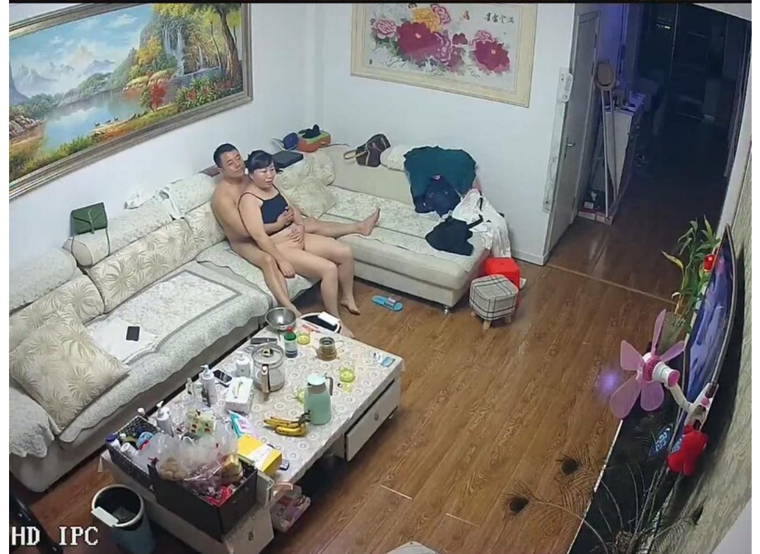 监控中年夫妻『还想操逼？你鸡巴能硬吗』中年女起性了