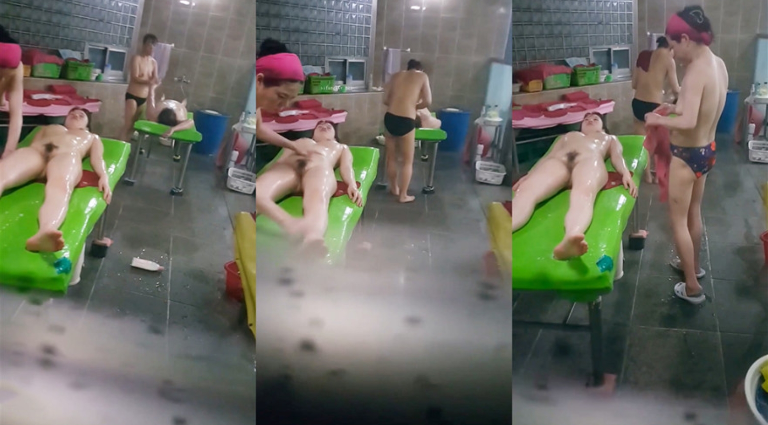 澡堂子内部员工偷拍❤️几个白白嫩嫩正在搓背的美少妇