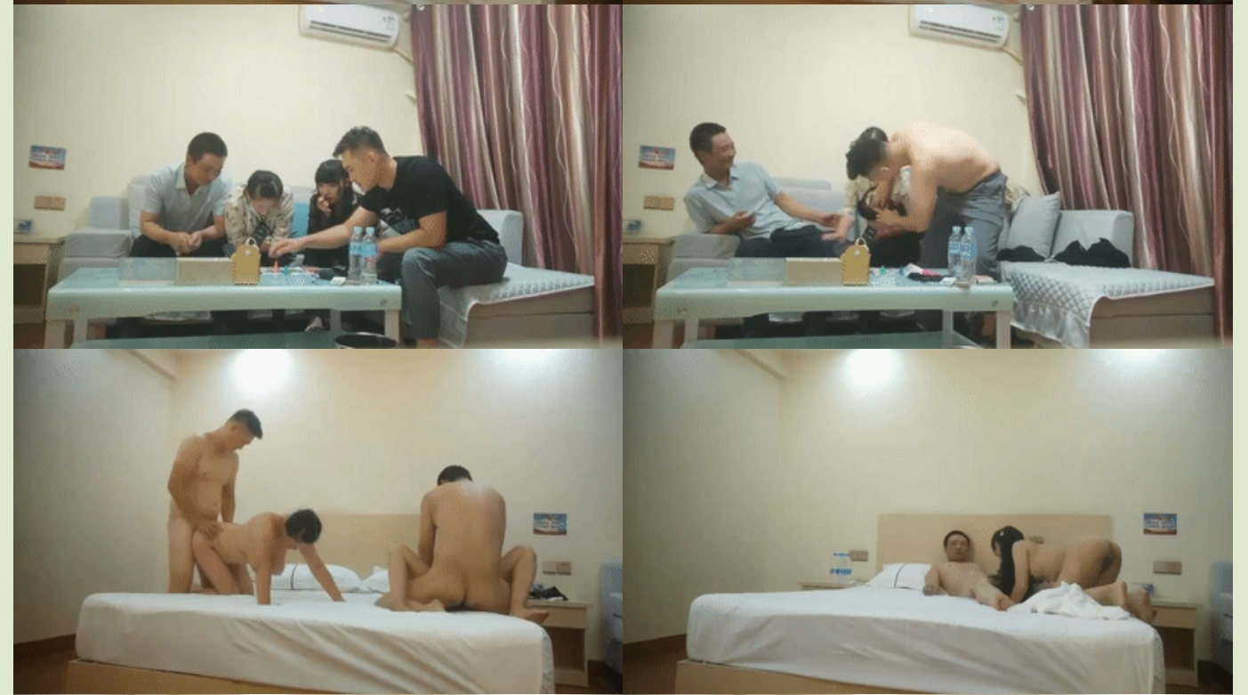 变态小伙带着漂亮女友酒店找中年夫妻玩换妻❤️小伙操大奶少妇大叔操粉嫩女友