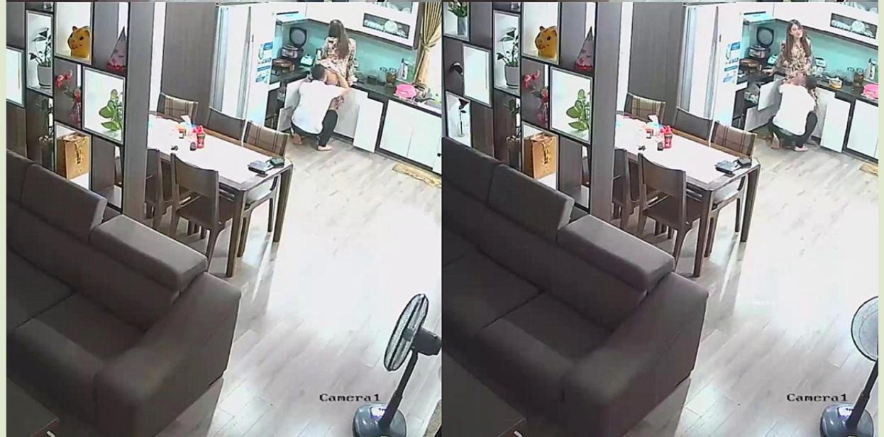 黑客破解家庭网络摄像头偷拍❤️老婆在厨房煮饭过程中被欲火浑身的老公 扒光抱起一顿操