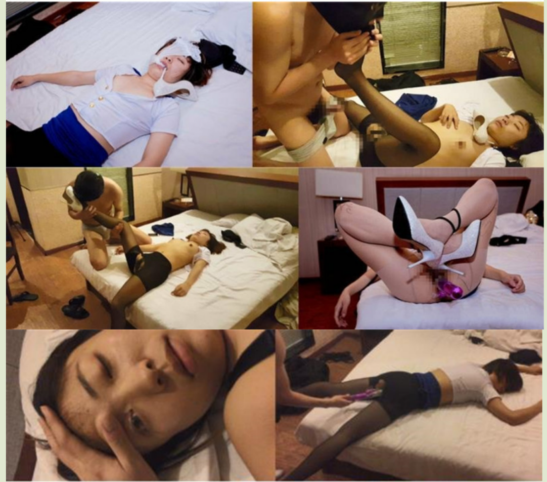 二人组下药迷翻美女同事换上空姐制服 黑丝双洞齐插❤️屁眼被插成一个大洞