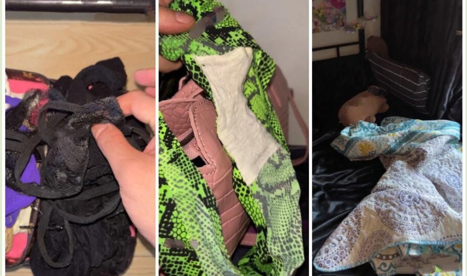 合租房变态小哥直接闯入对门的房间偷拍对面的漂亮女生洗澡❤️顺便闻一下她的内衣什么味道