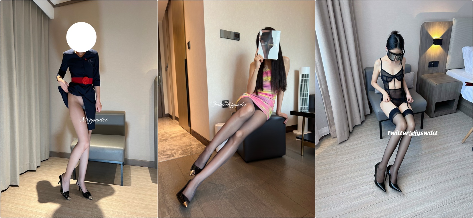 油亮丝袜加高叉泳衣简直太绝了，骚妻自己掰开骚穴让单男进入 哪还有端庄的样子⚡极品反差性感人妻