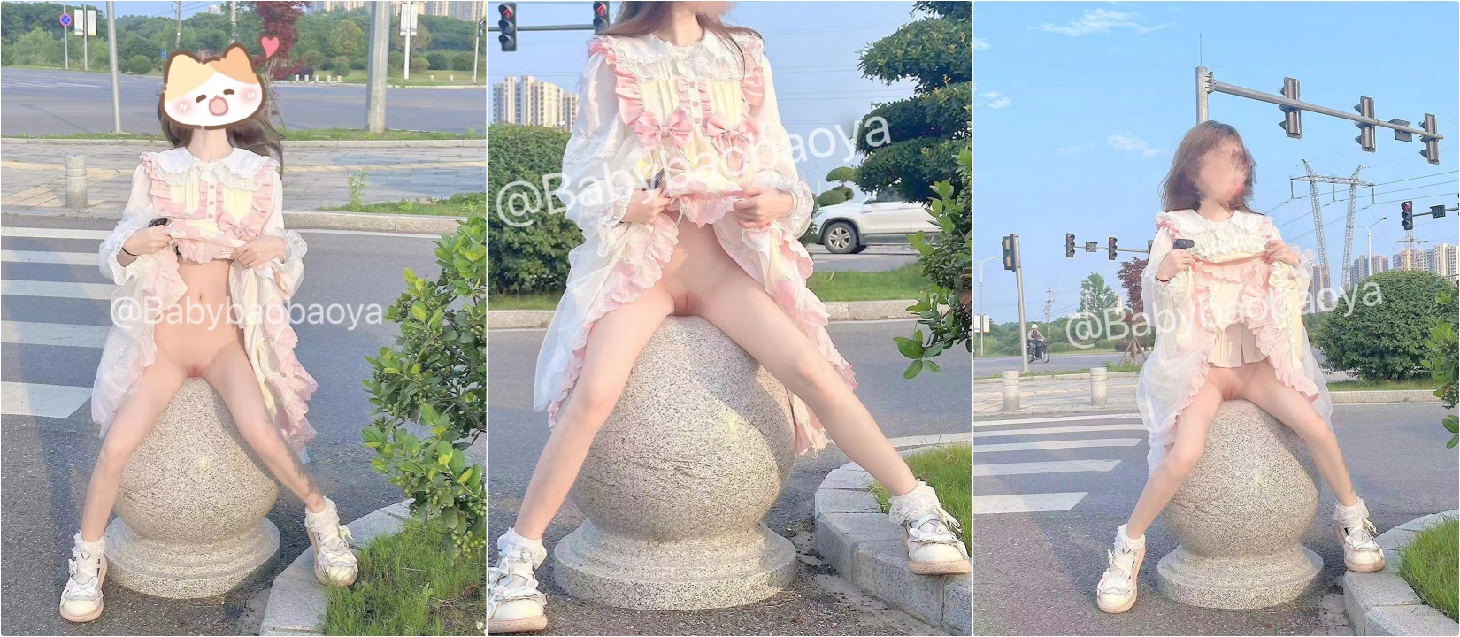 “呜呜，怎么可以在我出去露出的时候被发现然后让我跟他口啊，被后入了，好深啊！”⚡超反差的白嫩小母狗