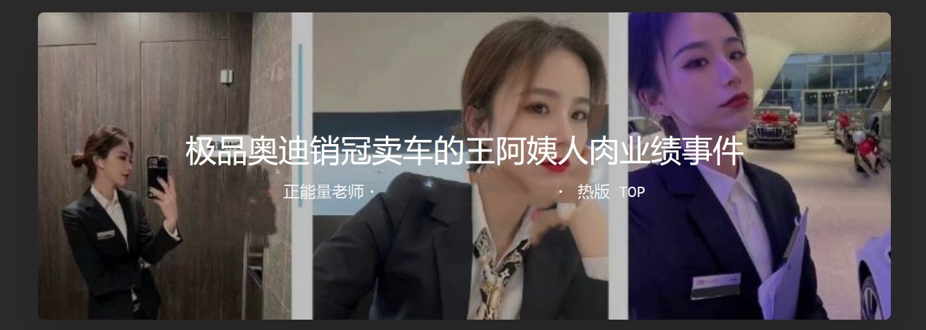 极品奥迪销冠卖车的王阿姨人肉业绩事件