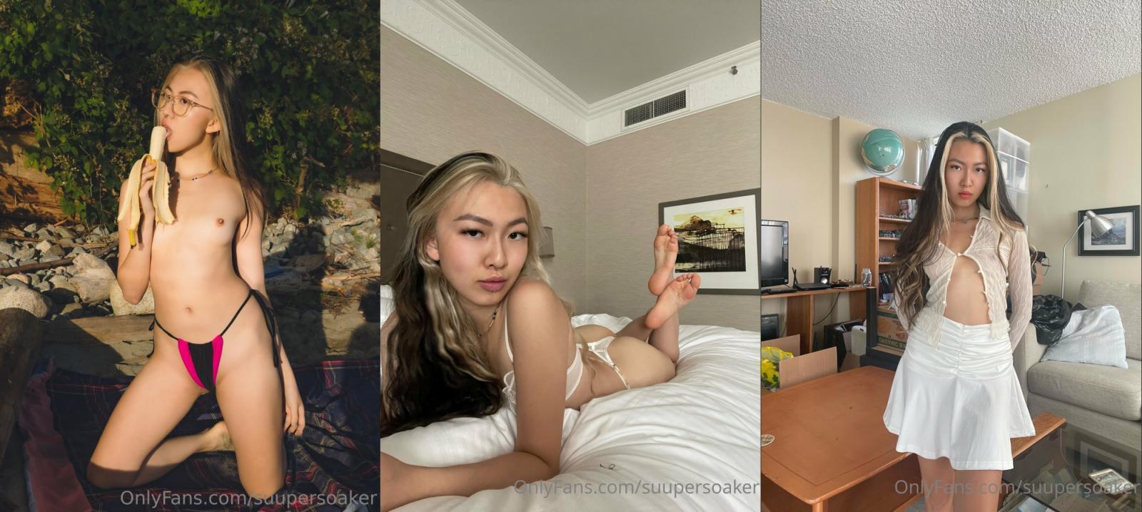 【顶级崇黑】，OF疯狂媚黑骚婊子【suupersoaker】福利，被黑爹当摇摇车爆肏，无套中出内射