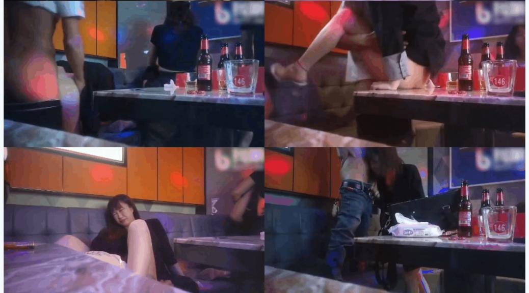 太刺激了！3对夫妇KTV包厢现场脱下裤子口爆，3对3共同开火疯狂操逼