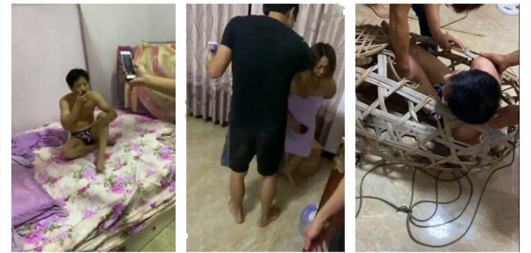 超高收藏价值！【抓J浸猪笼】广东男女偷情被抓浸猪笼事件暴打小三