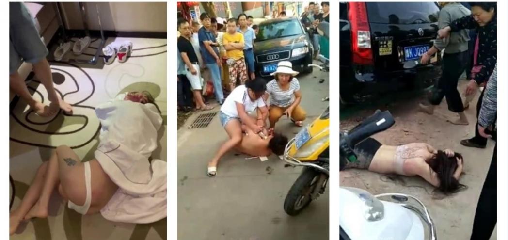 超高收藏价值！【抓J浸猪笼】广东男女偷情被抓浸猪笼事件暴打小三