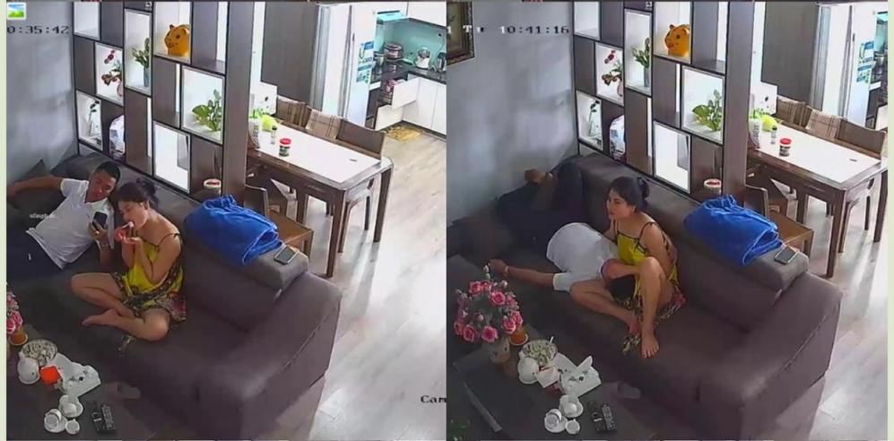 黑客破解家庭网络摄像头偷拍 老婆在厨房煮饭过程中被欲火浑身的老公 扒光抱起一顿操