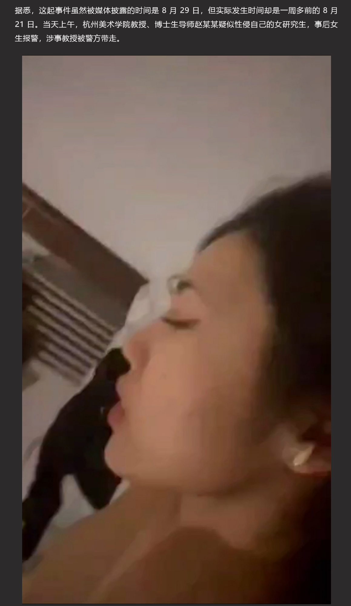 中国美院59教授赵爱民 酒后强干30岁美女研究生 性侵视频流出