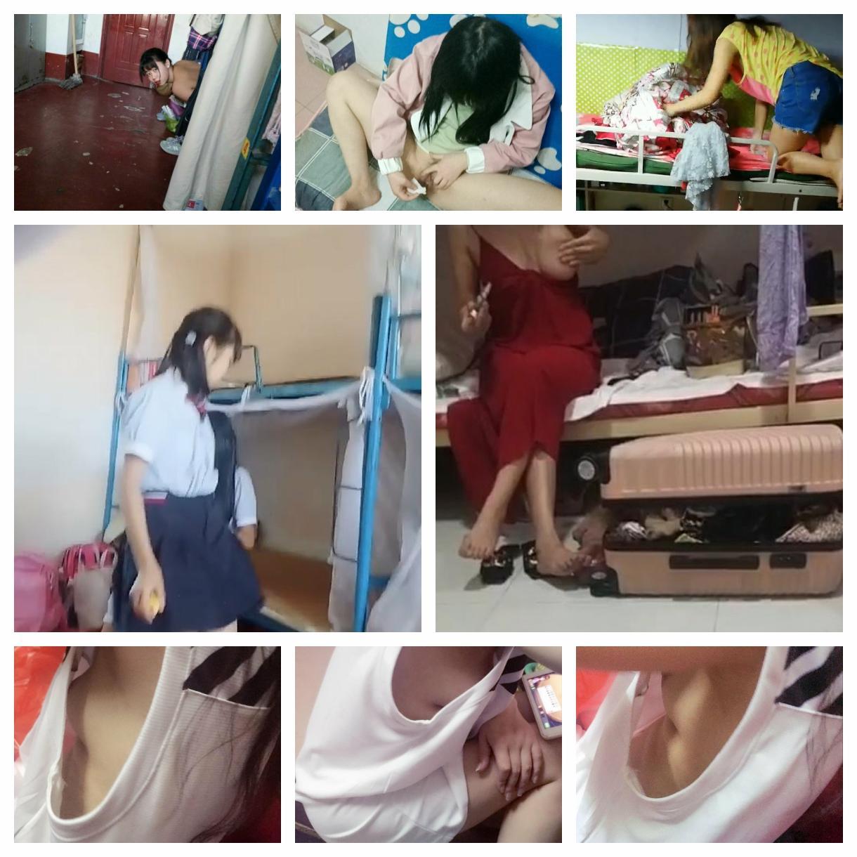 女人坑女人系列！渣女真实偸拍宿舍姐妹露点不雅行为视频换钱~波霸女给大奶子做抹油拍打保养