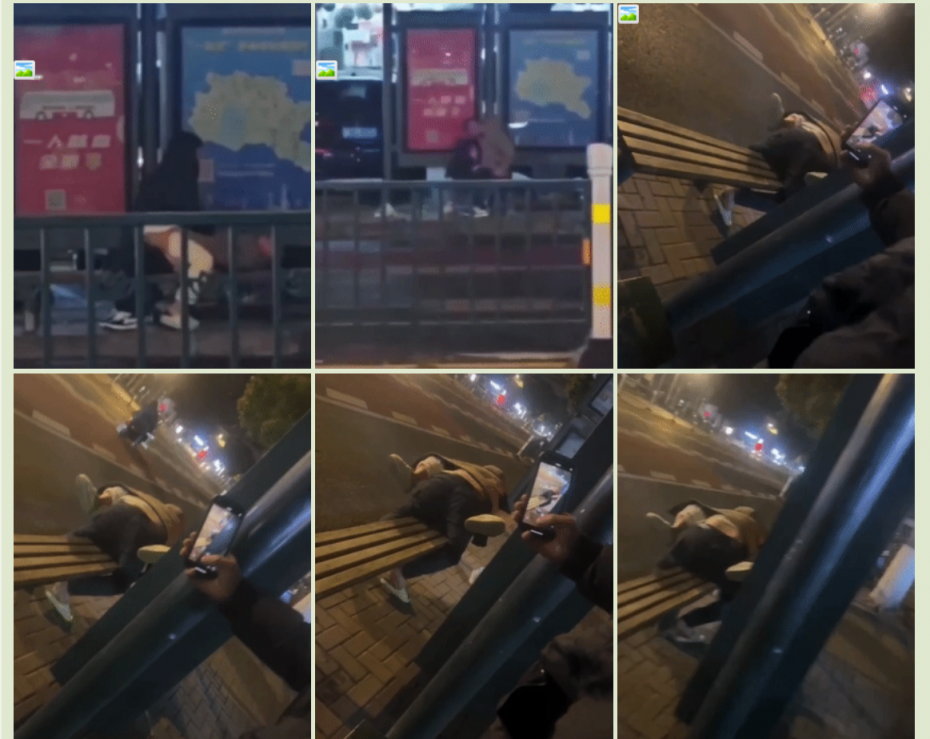 ❤️猎奇❤️常州大学城 公交车站惊现情侣当街啪啪，完全无视路人，到底有多饥渴呀！